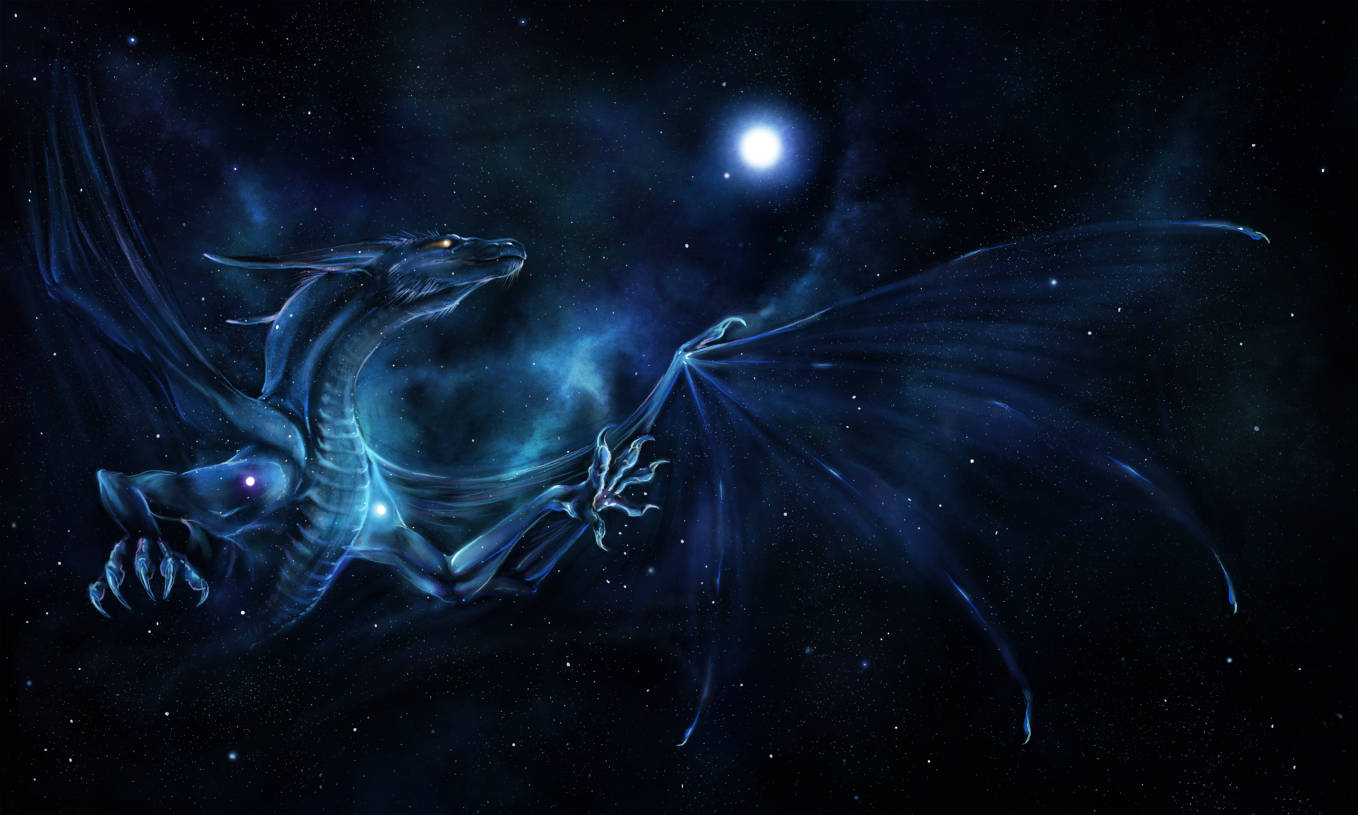 Embrace the power of the Galaxy Dragon Wallpaper