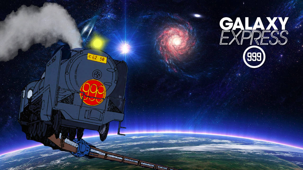 Galaxy Express 999 passer Jorden i billedet Wallpaper