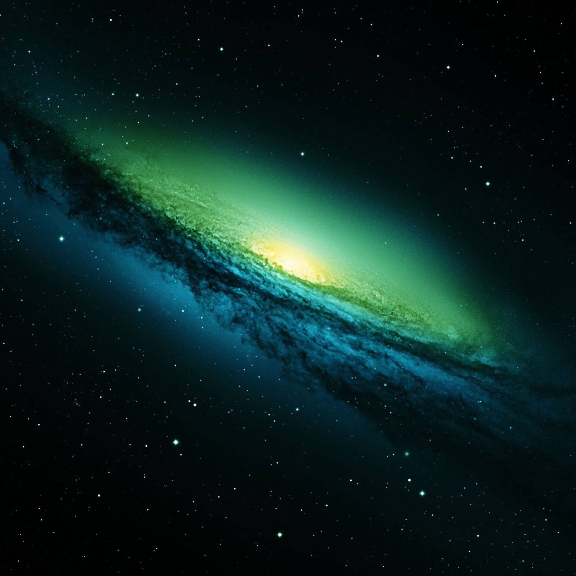 Galaxieleuchtend Grün Auf Kostenlosen Ipad Wallpaper