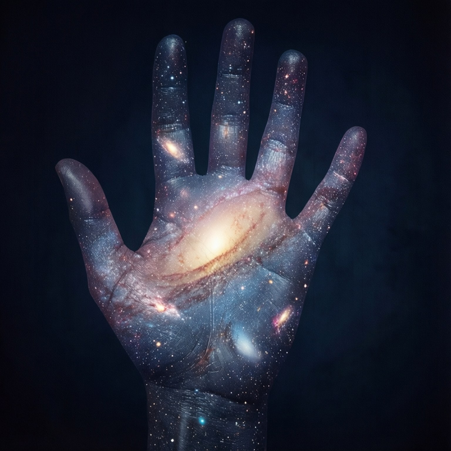 Galaxy Hand Pointing Bakgrunner