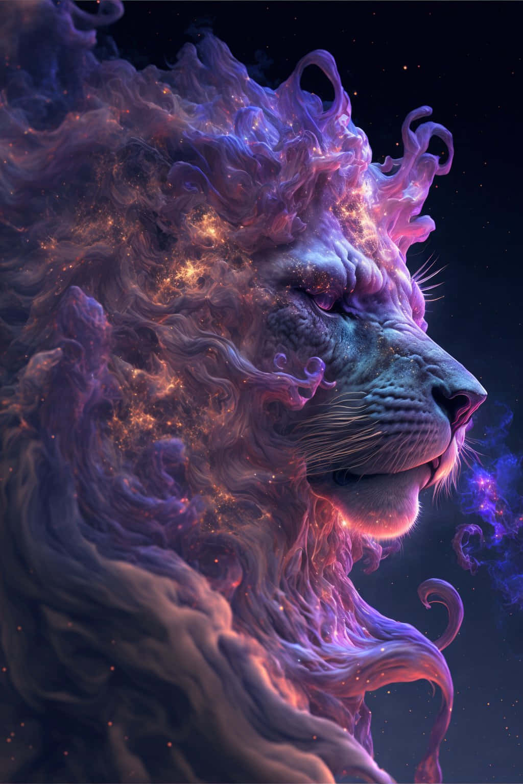 Galaxy Lion Background