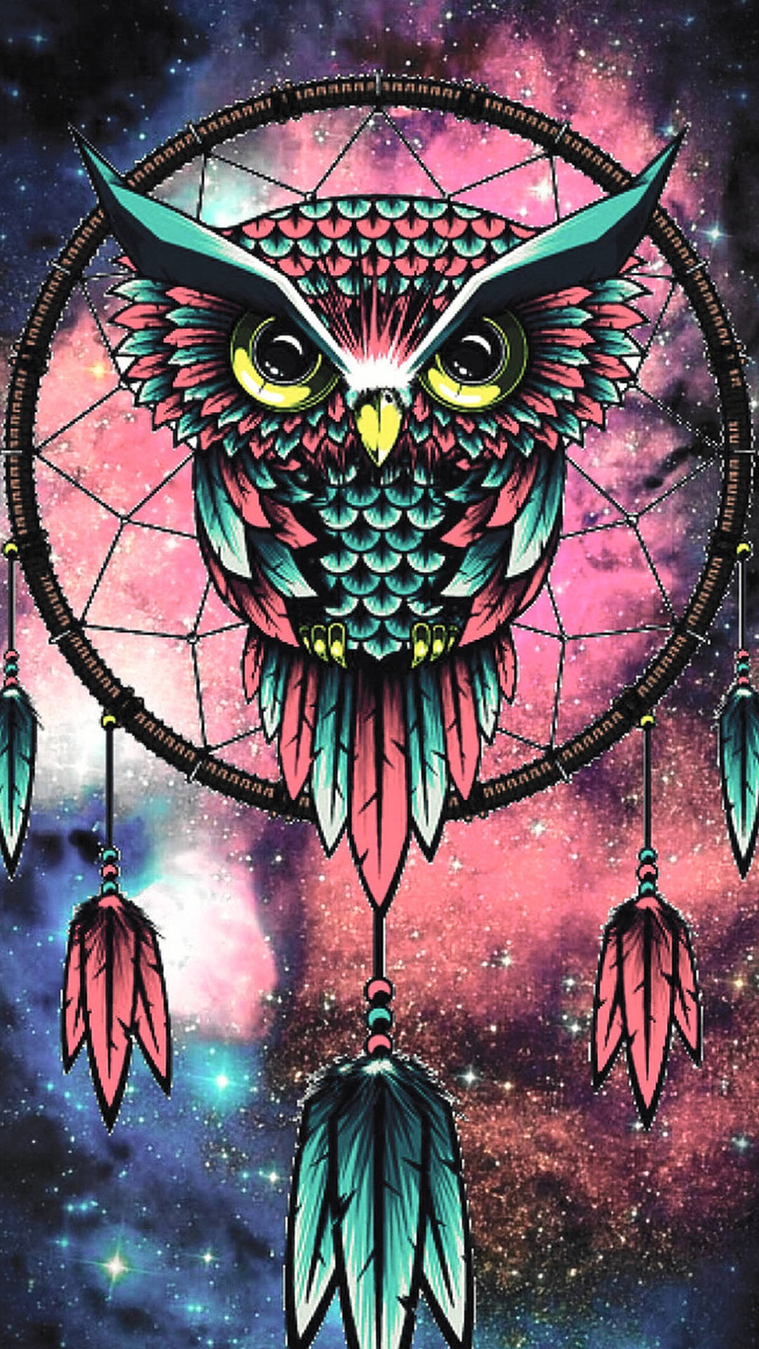 Galaxy Owl Dream Catcher Wallpaper