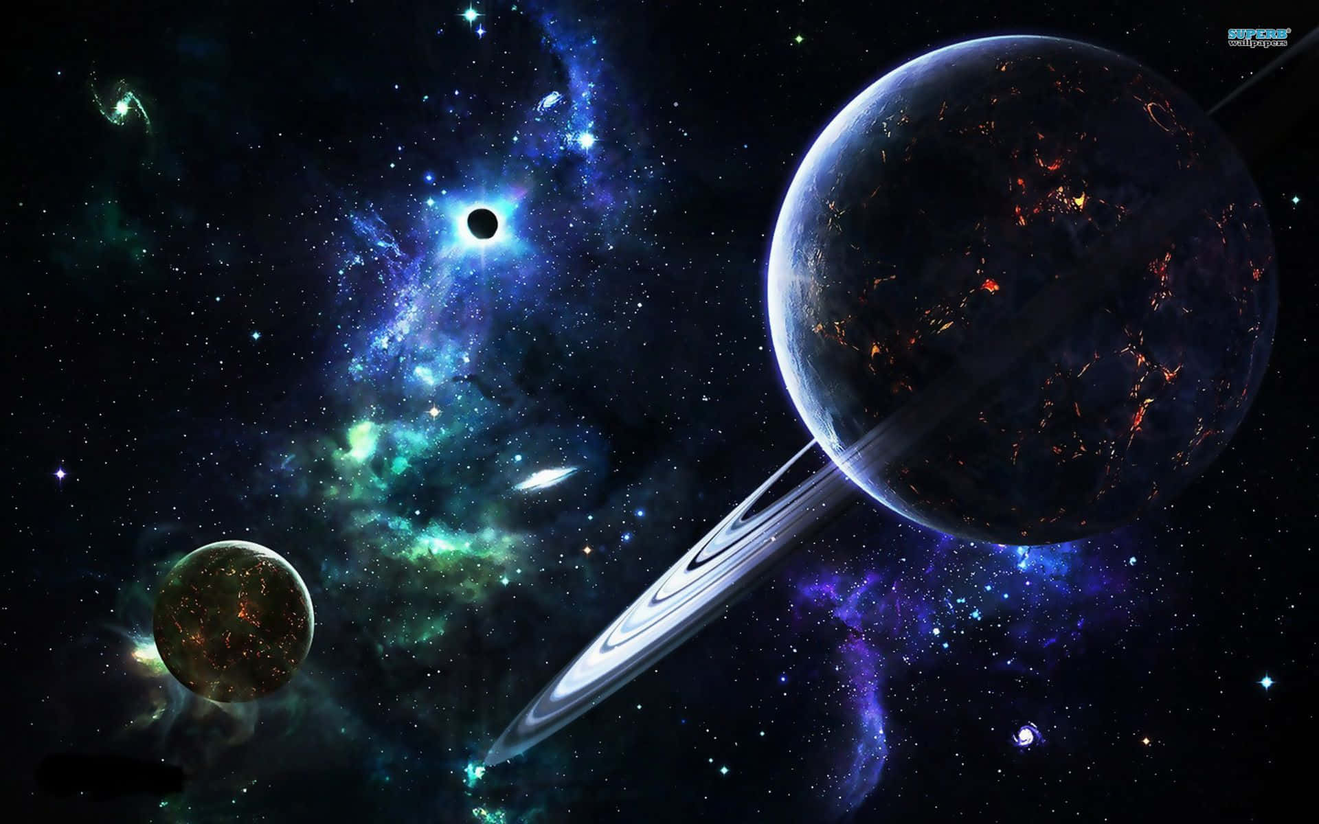 Majestic glimpse of a mysterious planet in the galaxy Wallpaper