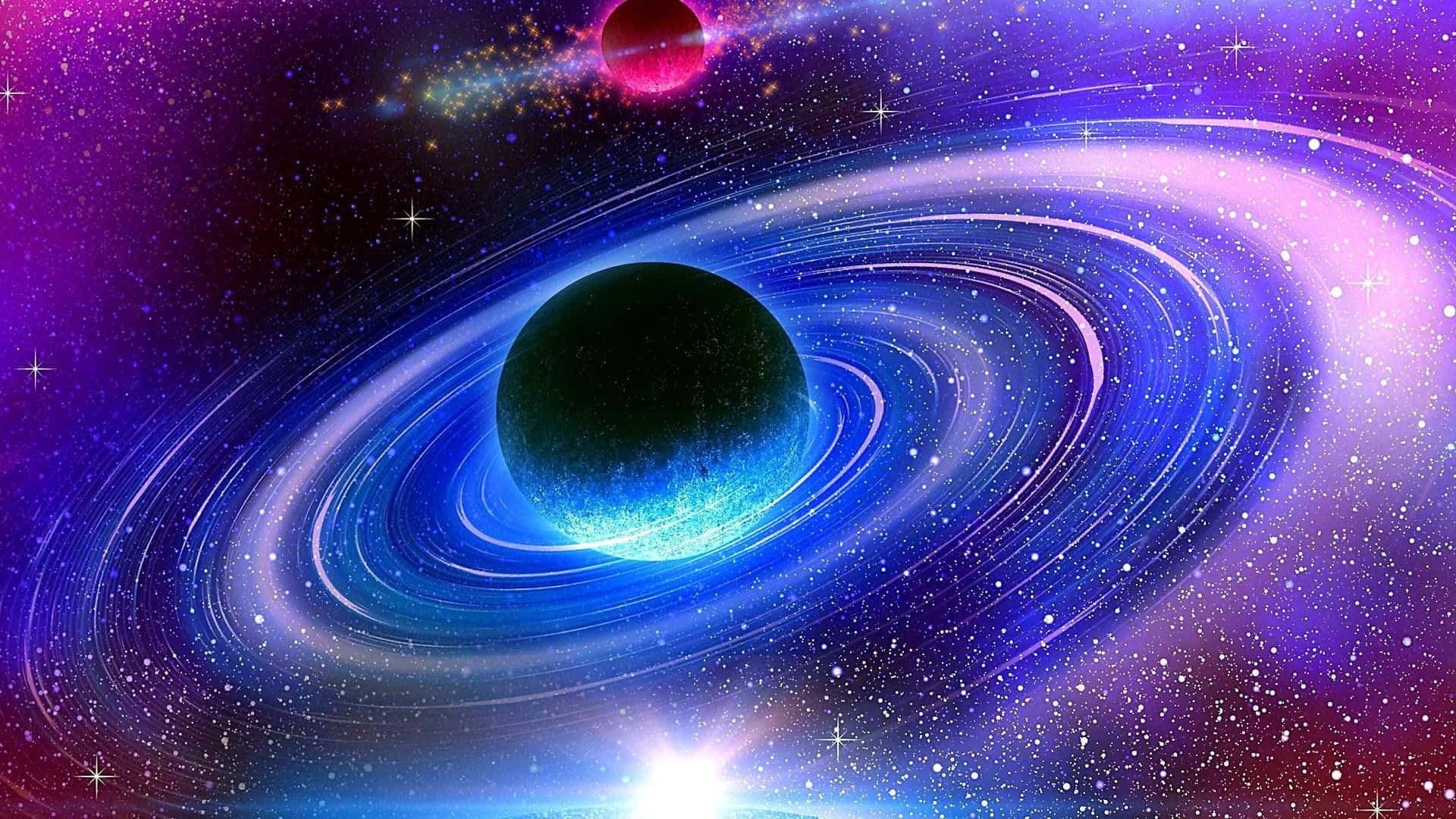 Look up and witness the beauty of a distant galaxy planet Wallpaper