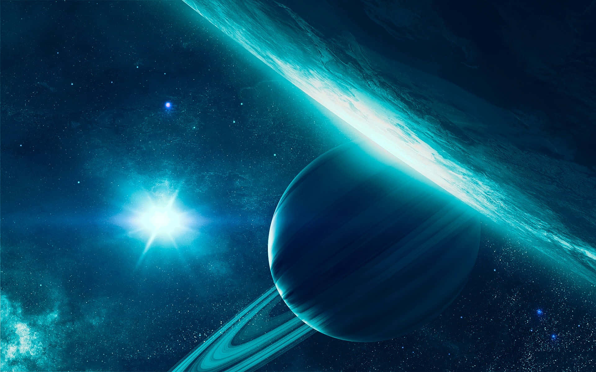 Explore the beauty of the galaxy with planet shining the brightest. Wallpaper