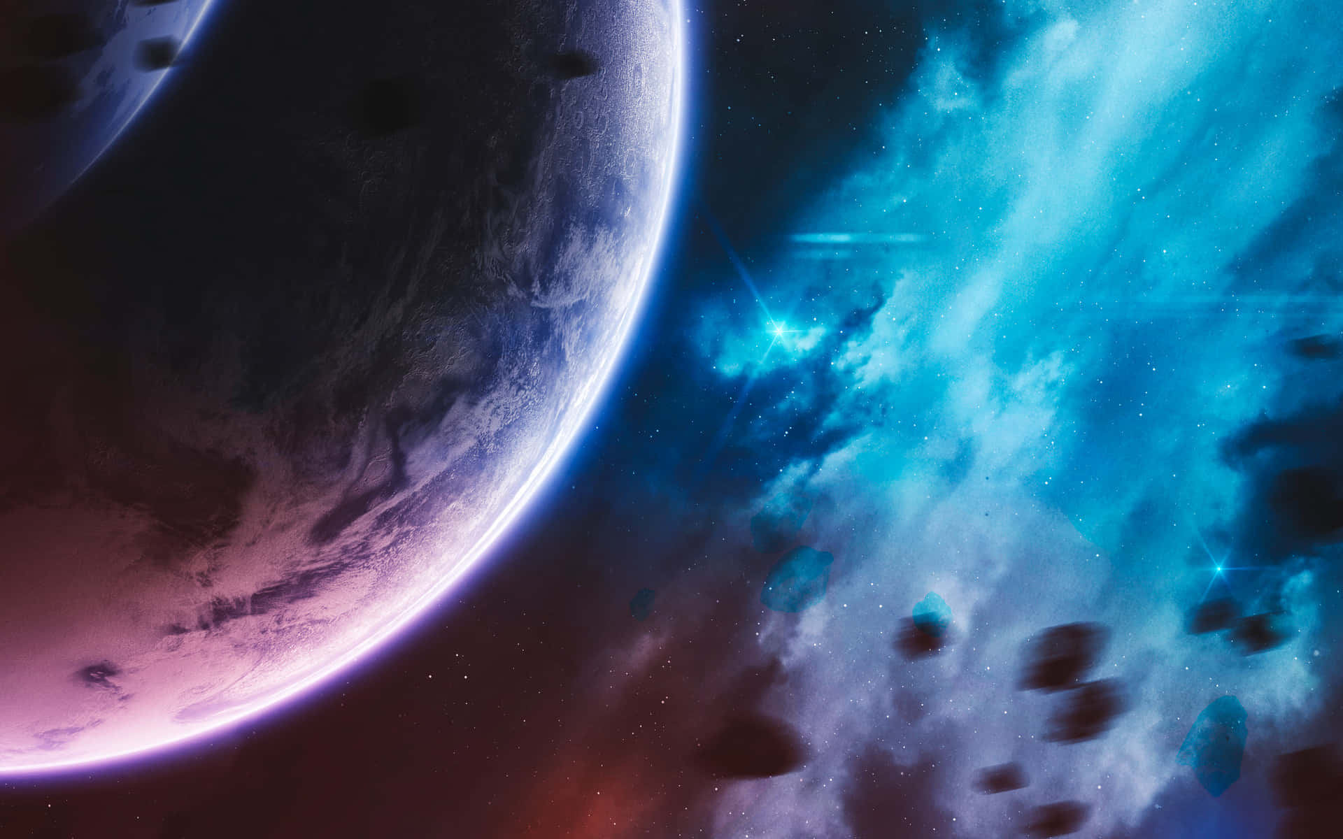 Utforskaskönheten I Rymden Från En Unik Galaxy Planet-perspektiv. Wallpaper