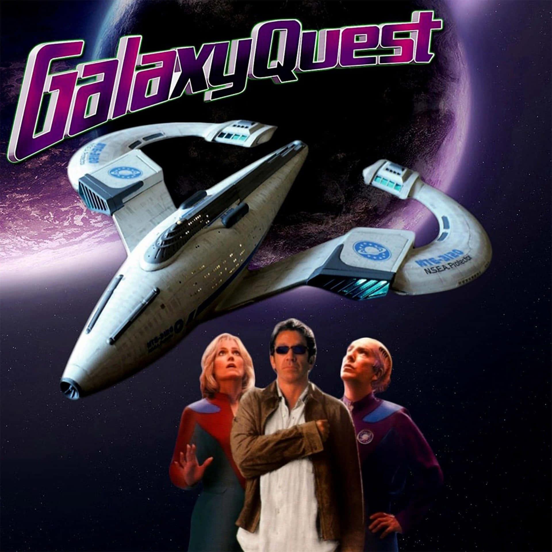 Caption: The Galaxy Quest Crew Ready for Adventure Wallpaper