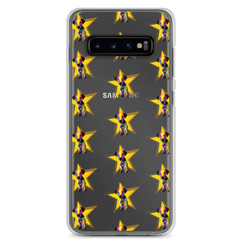 A Samsung Galaxy S10 Case With A Yellow Star Pattern