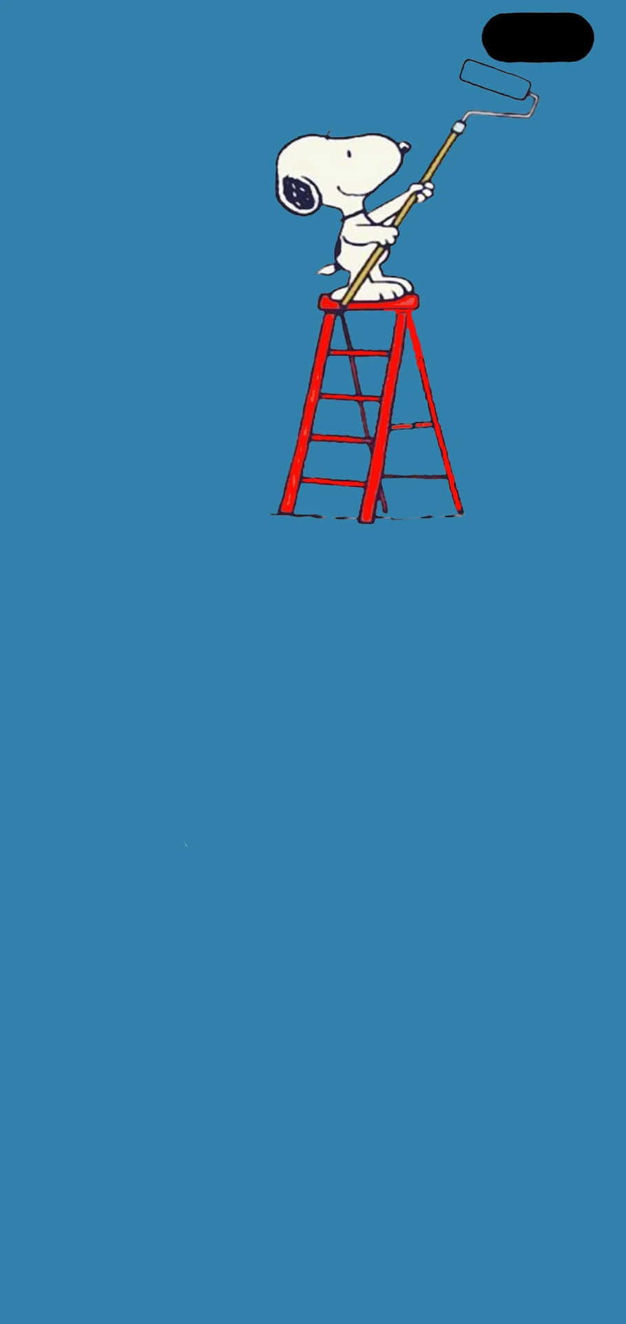 Snoopy On A Ladder With A Fishing Pole