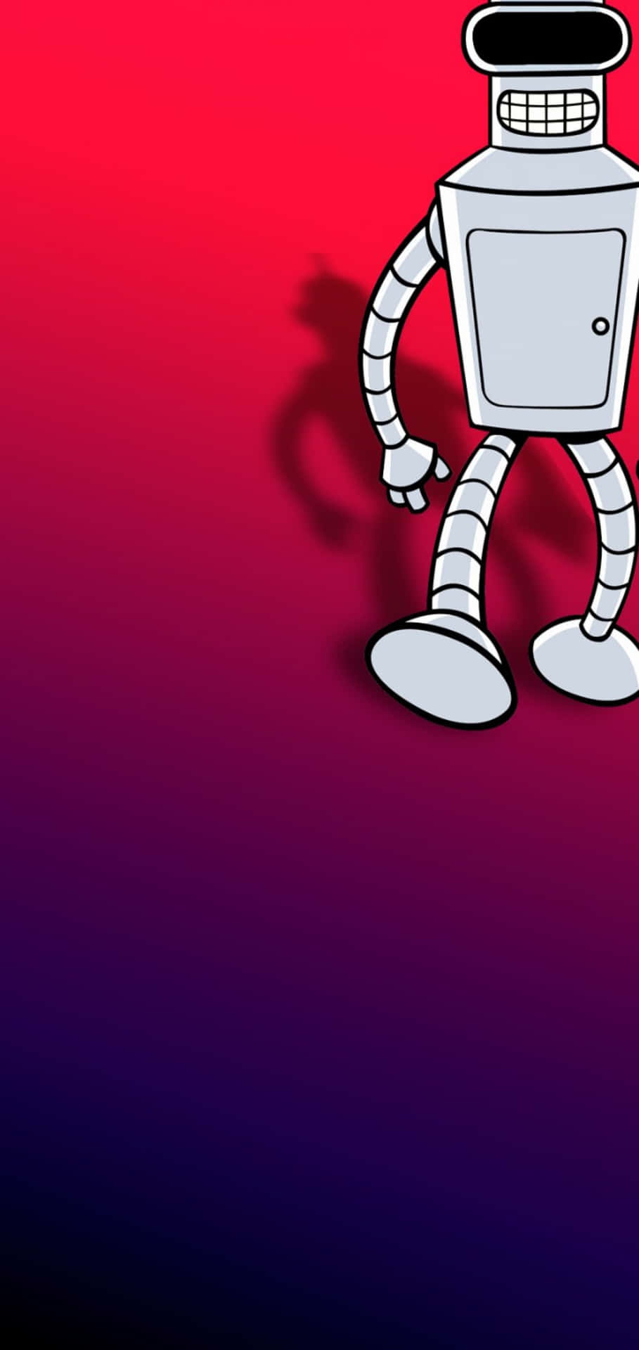 A Robot Standing On A Red And Blue Background