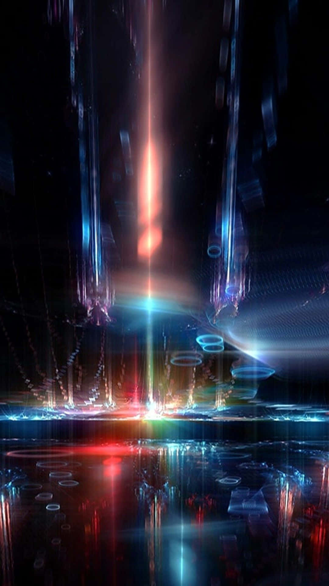 Galaxys5 Rymdskepp Neonljus Wallpaper