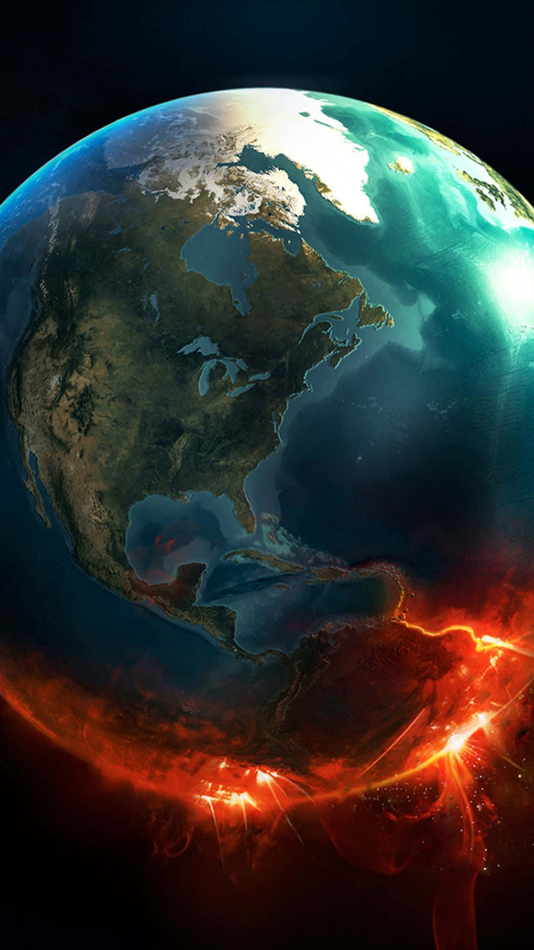 Galaxy S5 Burning Planet Earth Wallpaper