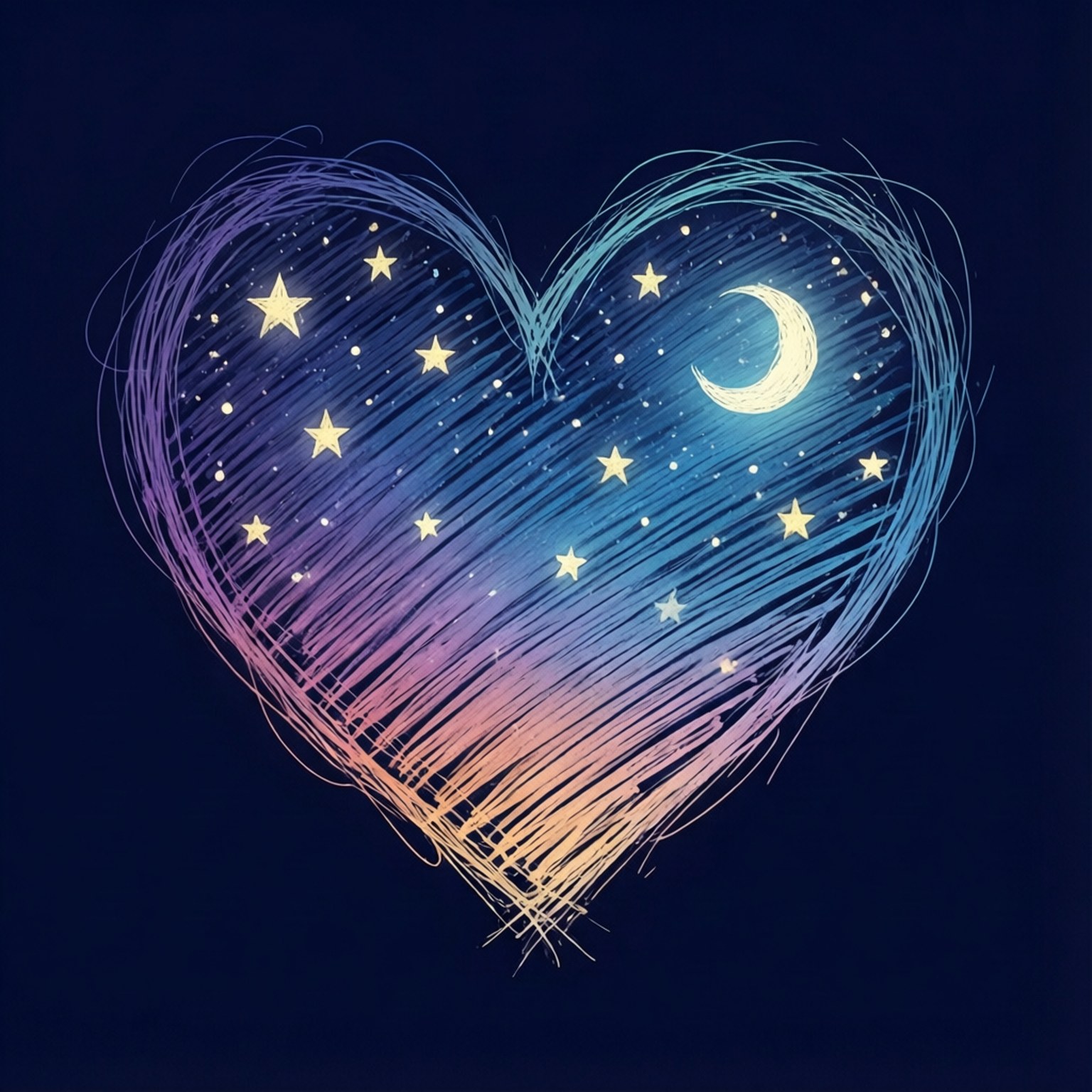 Galaxy Scribble Heart Achtergronden