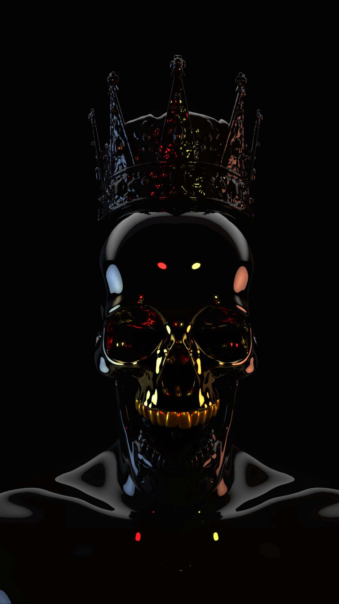 a skull with a crown on his head Wallpaper