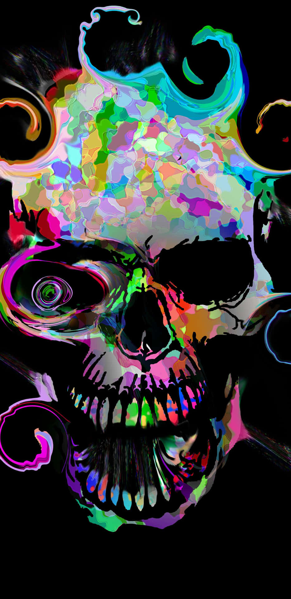 A Skull Shaped Galaxy in an Out of this World Universe Wallpaper