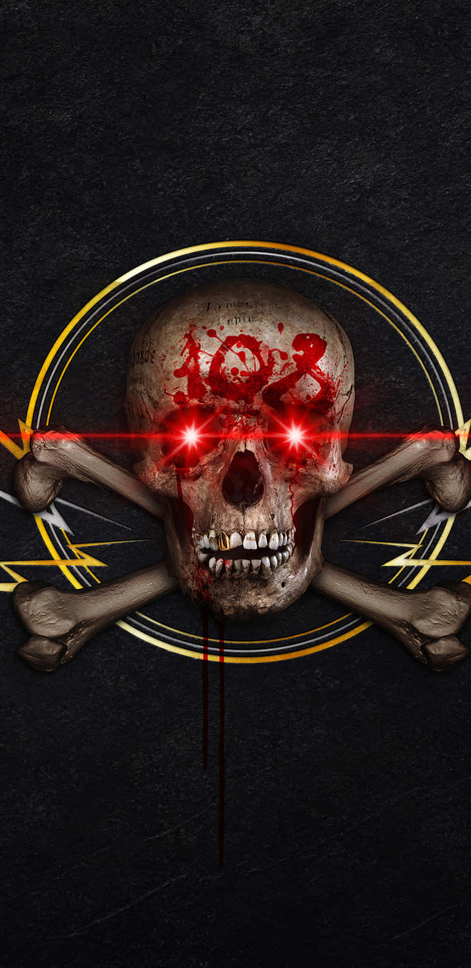A Skull With Bloody Eyes And Crossed Swords Wallpaper