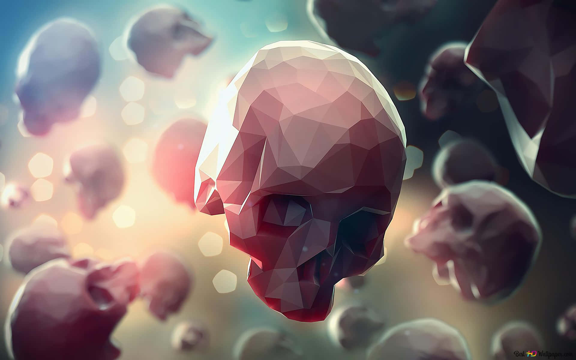 A Skull with a Space-Themed Twist Wallpaper
