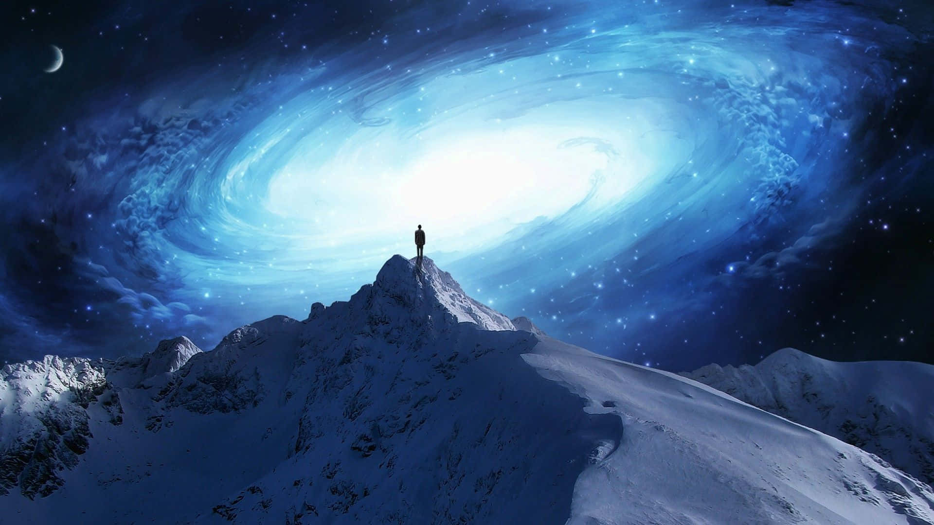 Galaxiaen El Cielo Desde La Cima De La Montaña. Fondo de pantalla
