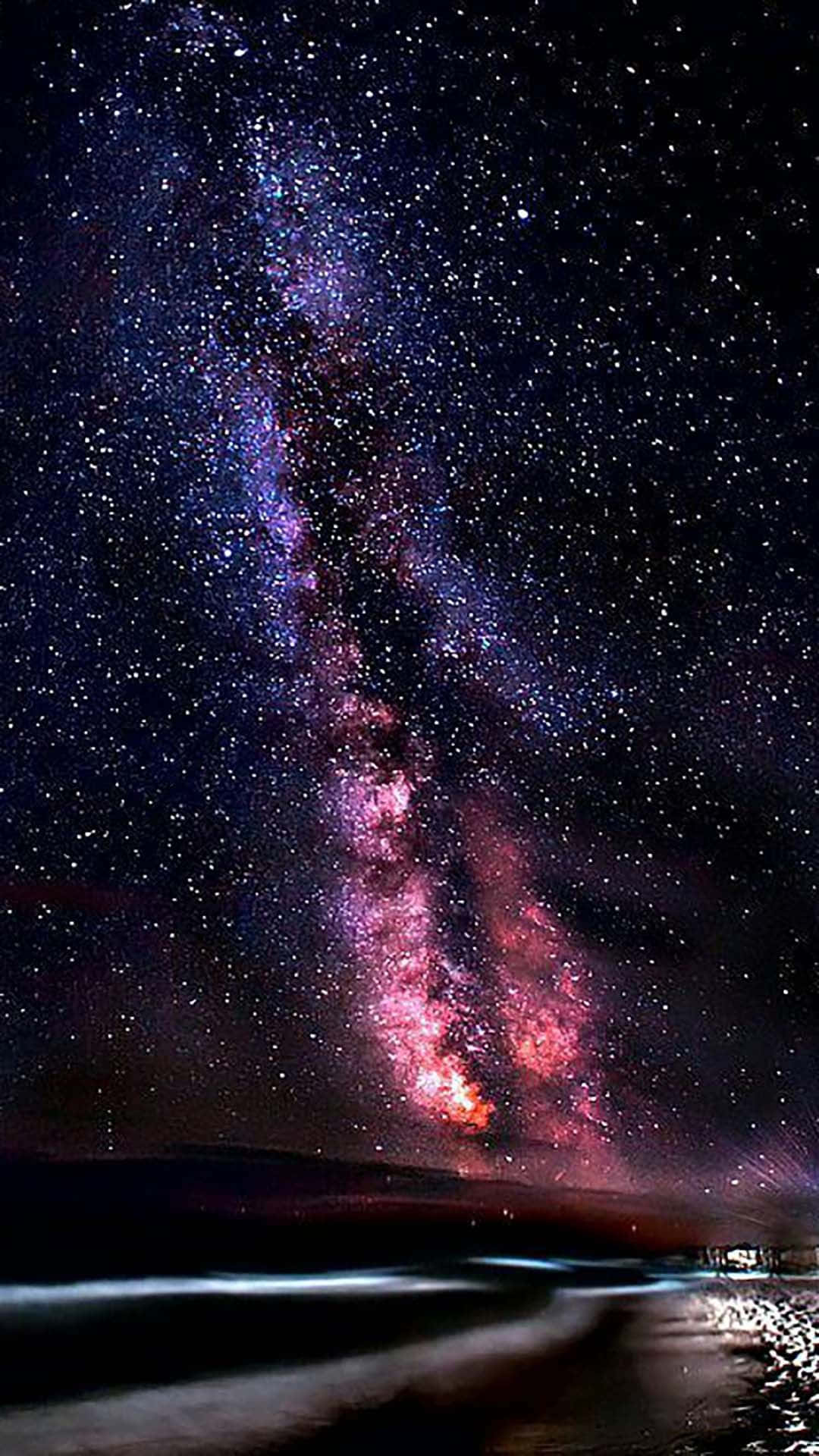 Galaxy Sky Flowing Water Wallpaper