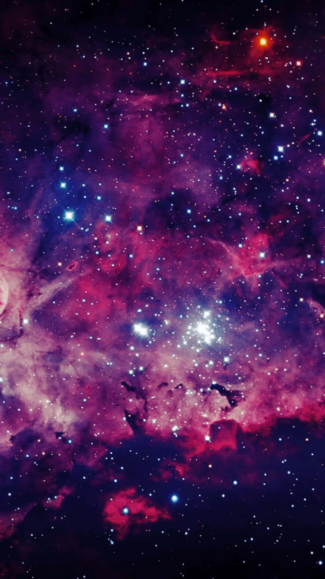 Celestial Stars: Galaks Rum Baghjuls Baggrund Lilla Gas Sky Celestiale Stjerner