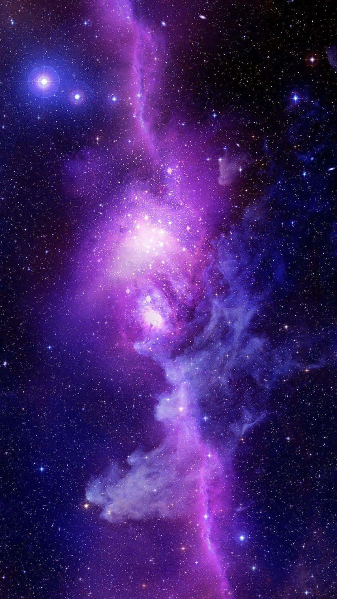 Fondode Pantalla De Espacio Galáctico Con Nebulosa Vertical.