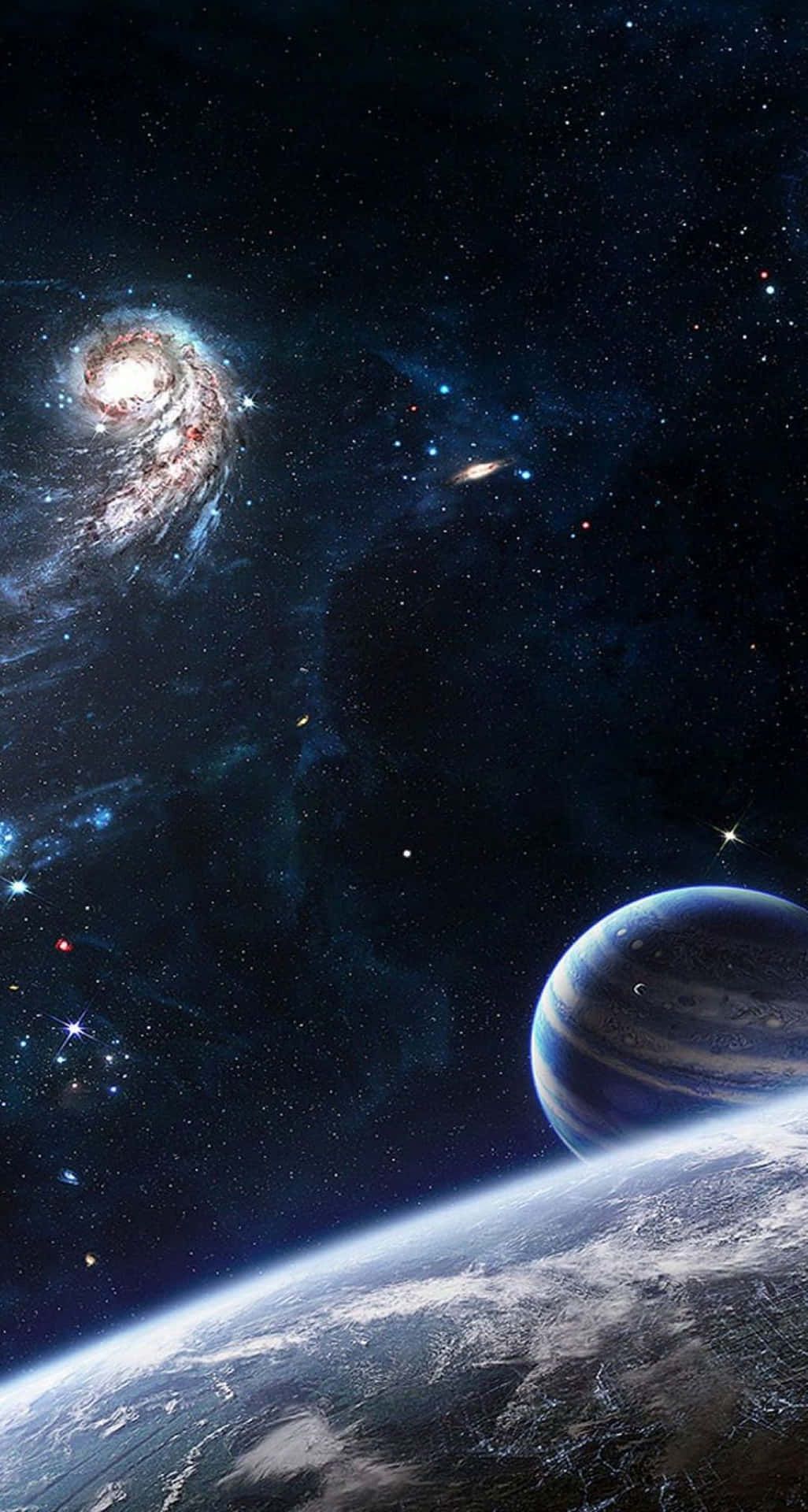 Weitentfernte Ansicht Des Weltraumhintergrunds Mit Galaxie