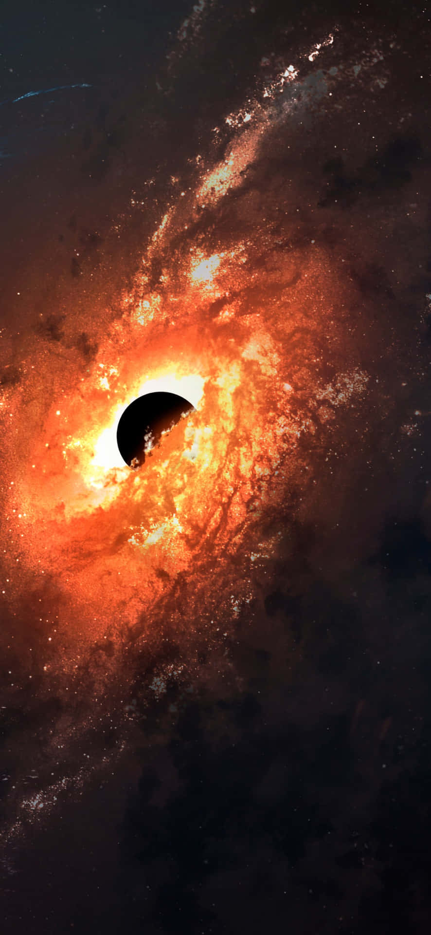 Fiery Galaxy Space Background
