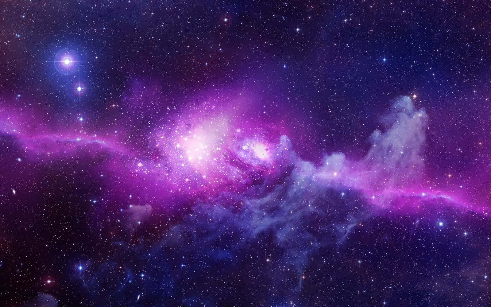 Fondode Pantalla Espacial Con Galaxia Y Estrellas Púrpuras.