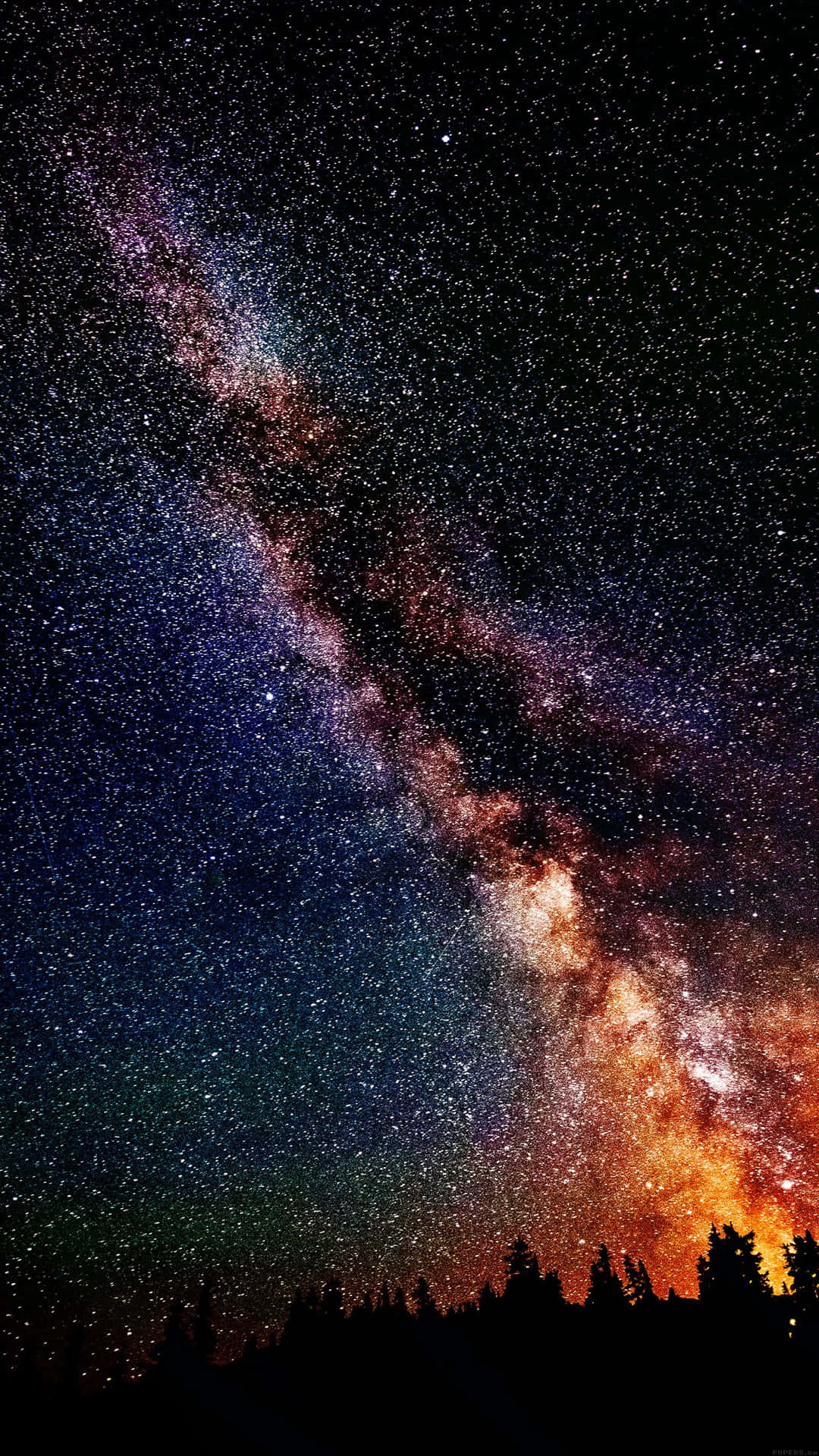 A Stunning Scenic View of the Milky Way Filled With Stars Wallpaper