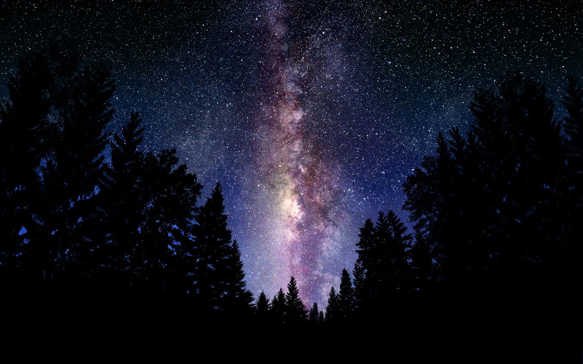 Awe-inspiring View Of The Night Sky And Its Distant Galaxies. Wallpaper