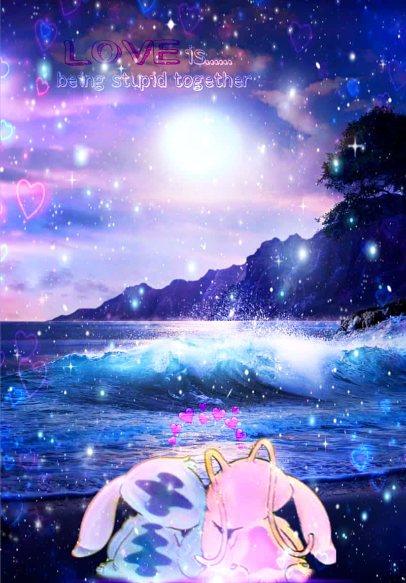 Galaxy Stitchand Angel Love Wallpaper