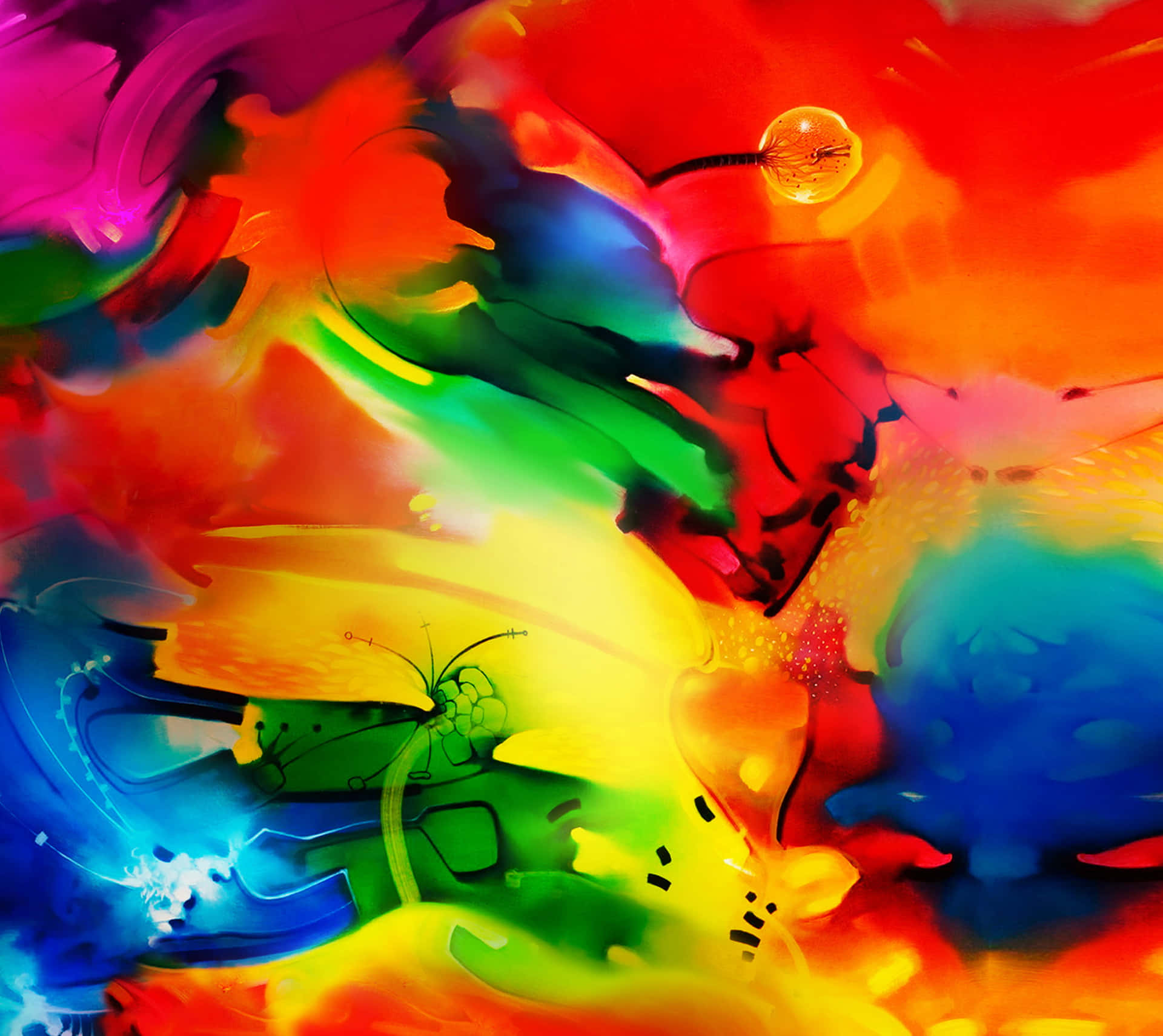Stunning Galaxy Tab Wallpaper with Vibrant Colors Wallpaper