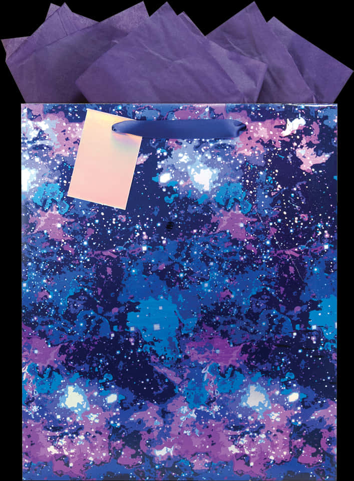 Galaxy Themed Gift Bag PNG
