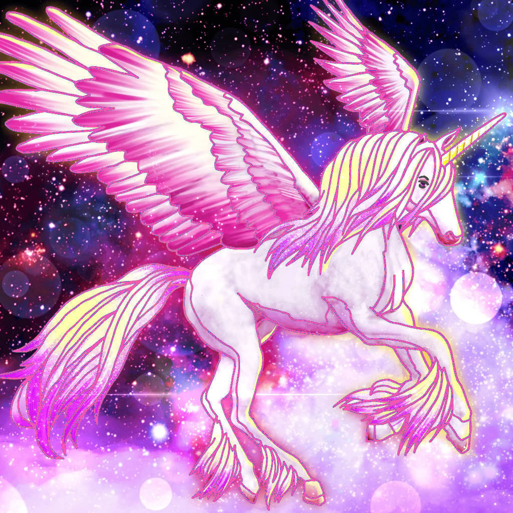 Galaxy Unicorn Creature With Wings Wallpaper