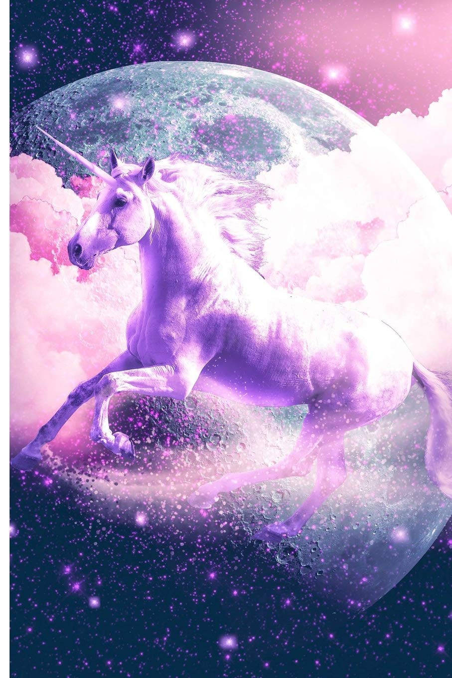 Galaxy Unicorn In Pink Skies Background