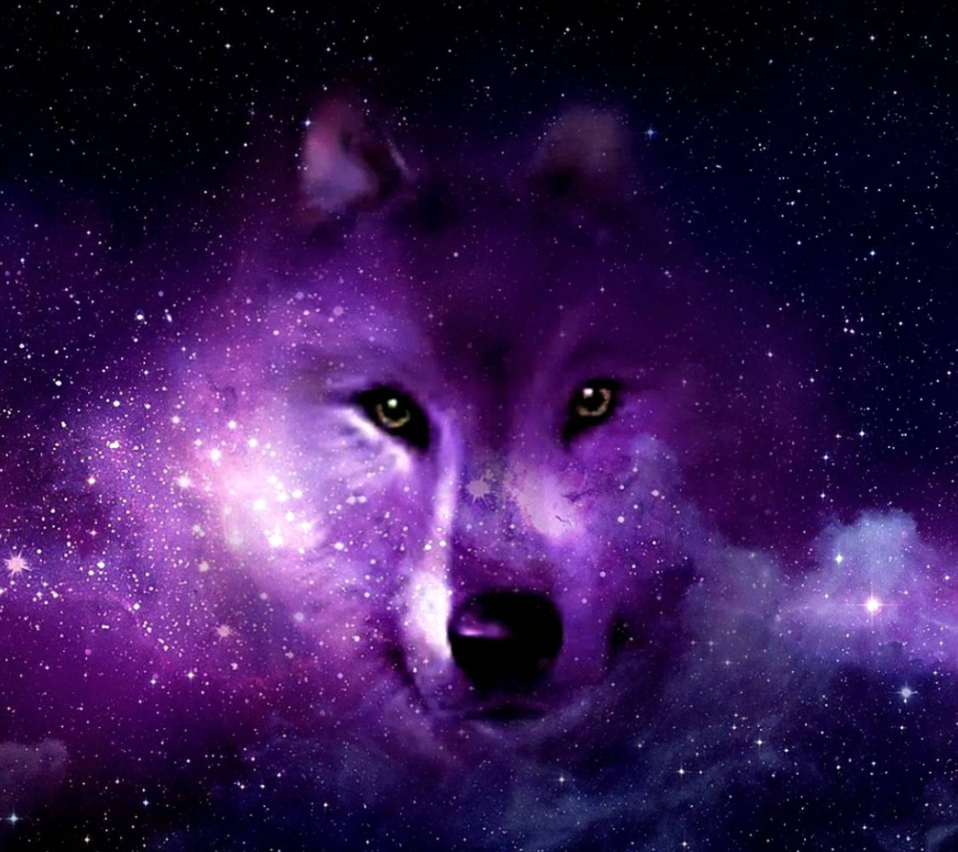 Galaxy Wolf Aesthetic Art Wallpaper