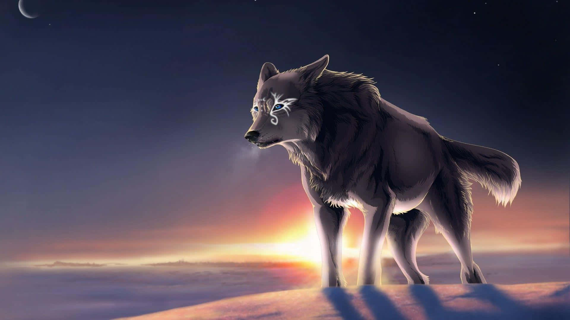 "The Galaxy Wolf looks upon the vastness of the night sky"