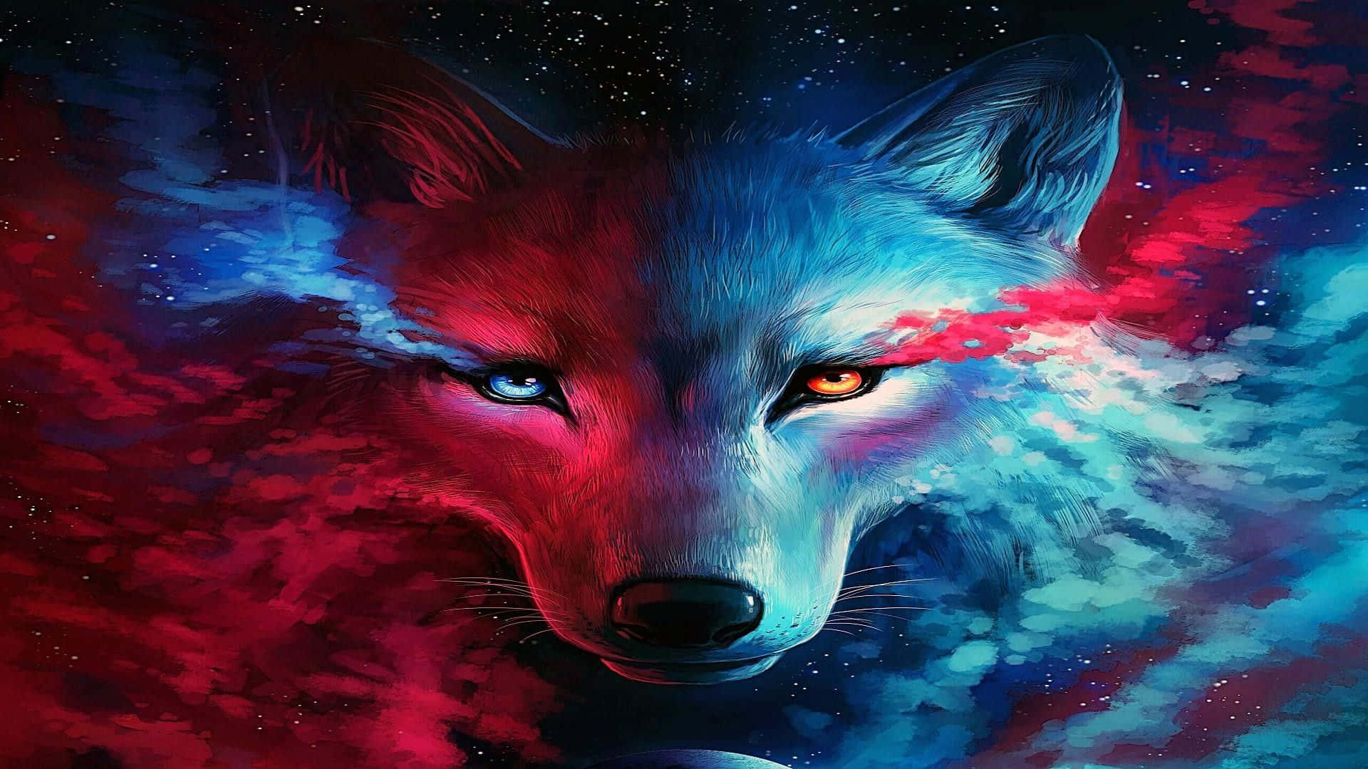An exploration of ancient galaxies by the daring Galaxy Wolves Wallpaper