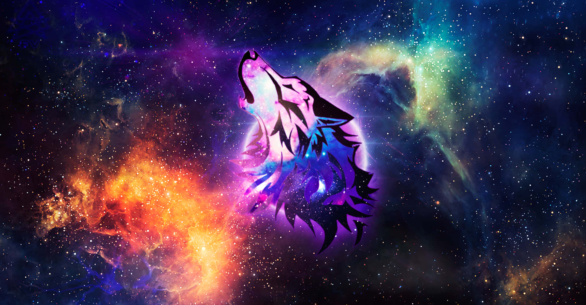 Stunning Galaxy Wolves Desktop Theme Wallpaper
