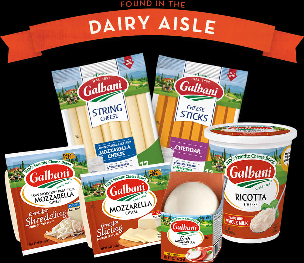 Galbani Cheese Products Display PNG