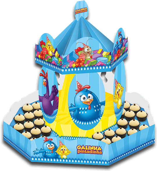Galinha Pintadinha Carousel Cake Stand PNG