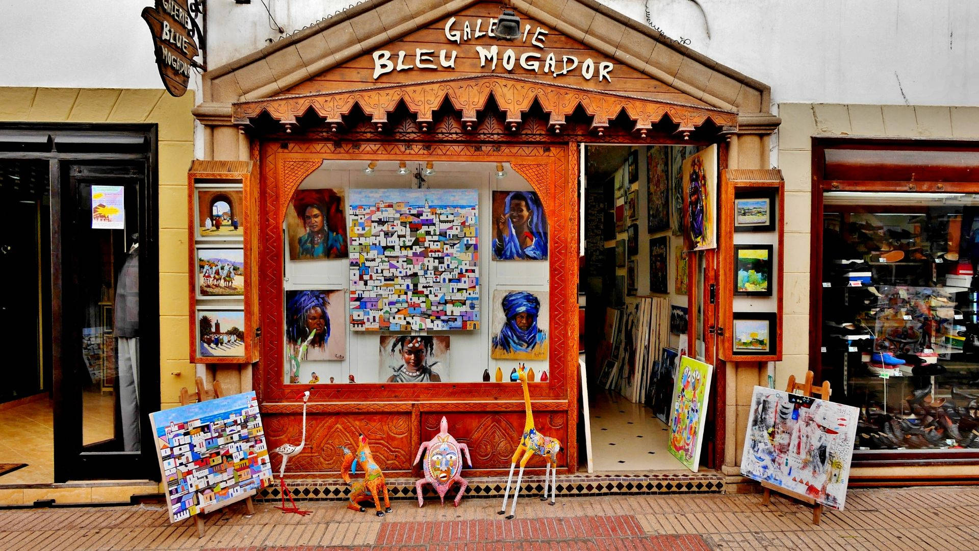 Tiendade Galería Bleu Mogador Marruecos Fondo de pantalla