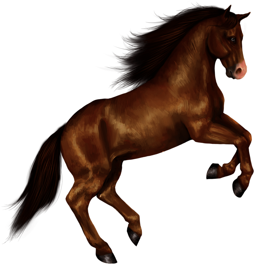 Galloping Brown Horse Illustration PNG