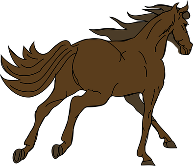 Galloping Brown Horse Silhouette PNG