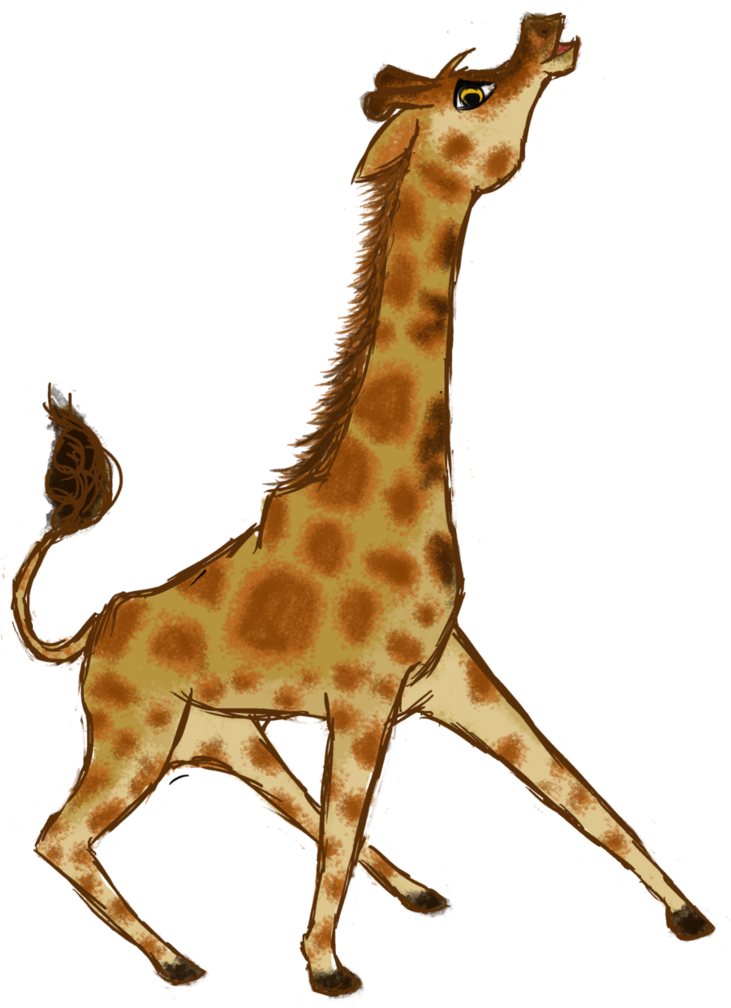 Galloping Giraffe Illustration PNG