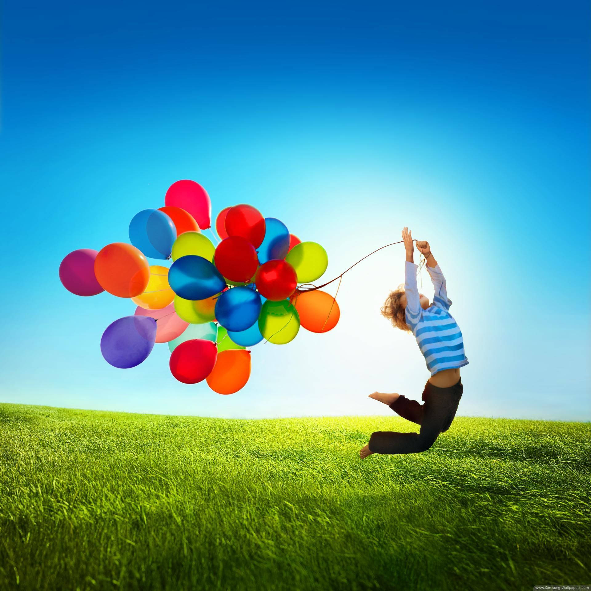 Galloping Kid With Balloon Samsung Picture