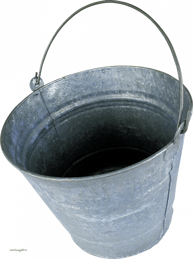 Galvanized Metal Bucket PNG