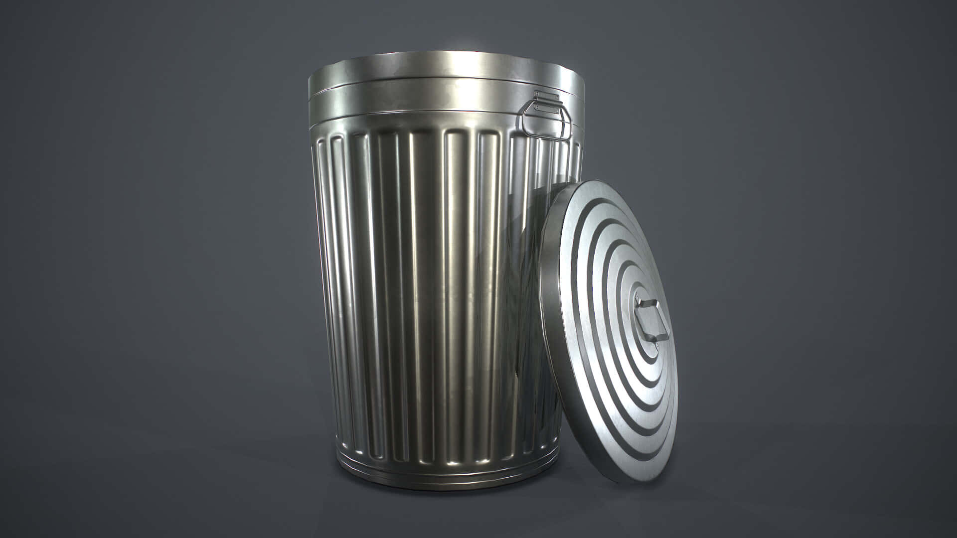 Galvanized Metal Trash Can With Lid Wallpaper