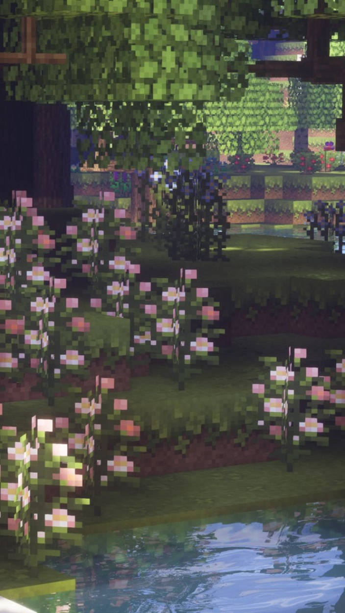 Game Mob Flower Minecraft Iphone Wallpaper