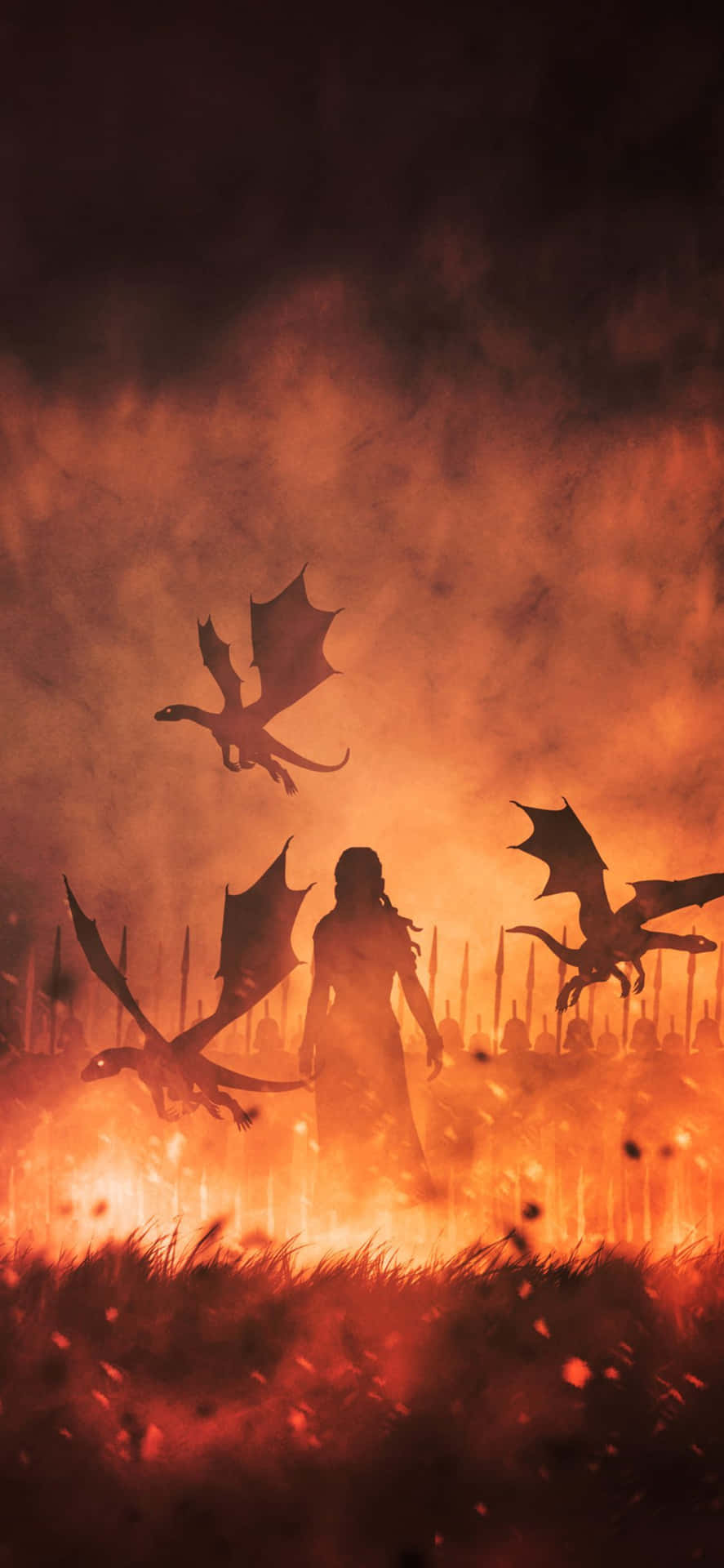 Cover Your Iphone with the Scorching Hot Design of the Fire&Ice of the Game Of Thrones Wallpaper